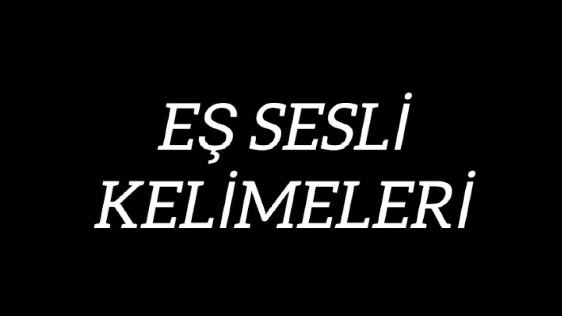 3-F SINIFI EŞ SESLİ KELİMLER ÇALIŞMASI